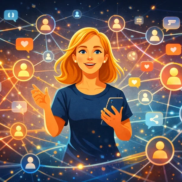 Illustration autour de la communication et des réseaux de contenu